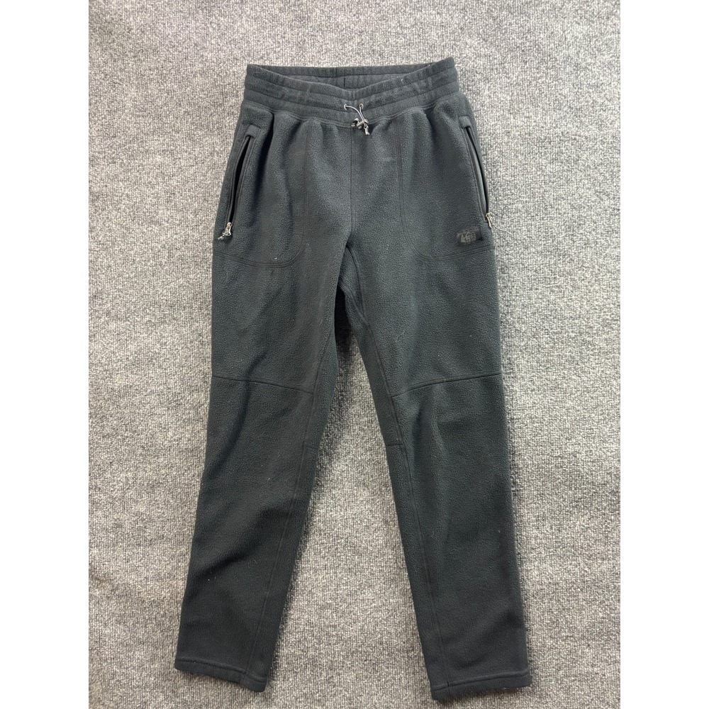 REI Co-op Fleece Pants Women XSmall Petite Black Tapered Joggers Drawstring